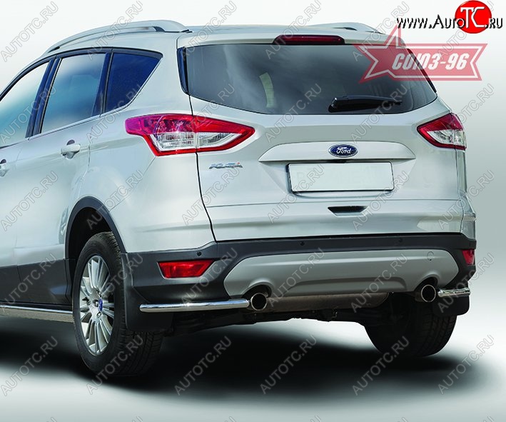 7 604 р. Защита заднего бампера из боковых уголков Souz-96 (d42) Ford Kuga 2 дорестайлинг (2013-2016)  с доставкой в г. Горно‑Алтайск