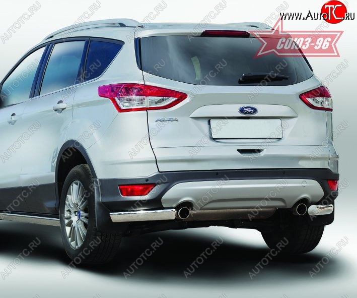 10 799 р. Защита заднего бампера из боковых уголков Souz-96 (d76х42) Ford Kuga 2 дорестайлинг (2013-2016)  с доставкой в г. Горно‑Алтайск