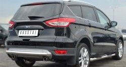 15 449 р. Одинарная защита заднего бампера из трубы диаметром 76 мм SLITKOFF Ford Kuga 2 дорестайлинг (2013-2016)  с доставкой в г. Горно‑Алтайск. Увеличить фотографию 3