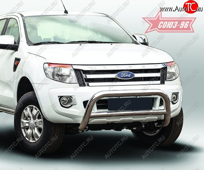 15 614 р. Защита переднего бампера Souz-96 (d76) Ford Ranger DoubleCab дорестайлинг (2011-2016)  с доставкой в г. Горно‑Алтайск