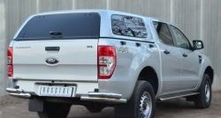 24 999 р. Защита заднего бампера (2 трубы Ø63 мм уголки, нержавейка) SLITKOFF Ford Ranger DoubleCab дорестайлинг (2011-2016)  с доставкой в г. Горно‑Алтайск. Увеличить фотографию 3