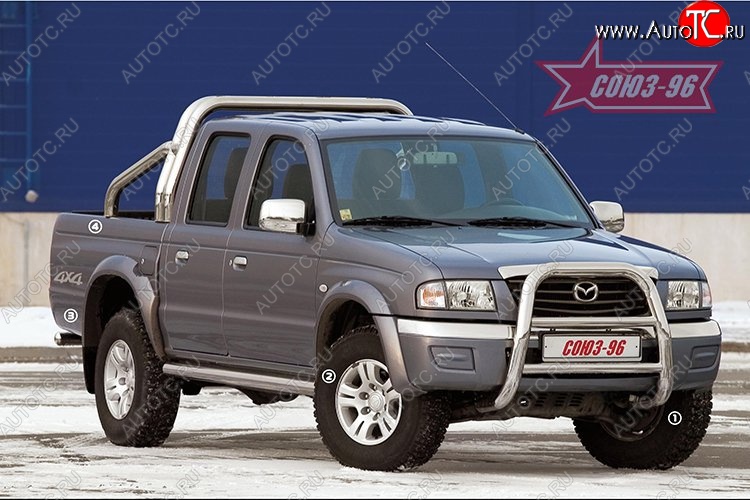 16 064 р. Защита переднего бампера Souz-96 (d76) Ford Ranger (2006-2009)  с доставкой в г. Горно‑Алтайск