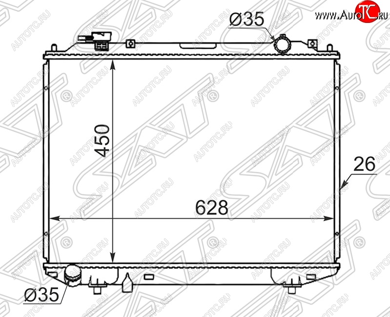 6 999 р. Радиатор двигателя SAT (пластинчатый, 2.5D/2.5TD/2.9D/3.0TD, МКПП)  Ford Ranger (2006-2011), Mazda B-Series (1998-2007), Mazda BT-50 (2006-2018)  с доставкой в г. Горно‑Алтайск