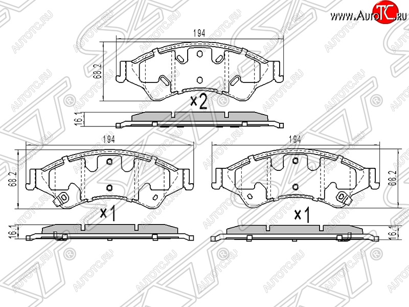 939 р. Колодки тормозные передние SAT Mazda BT-50 (2006-2011)  с доставкой в г. Горно‑Алтайск