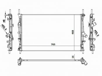 Радиатор двигателя SAT (пластинчатый, МКПП/АКПП, 2.0/2.2) Ford (Форд) Transit (Транзит) ( 4) (2014-2024) 4 цельнометаллический фургон,  рестайлинг