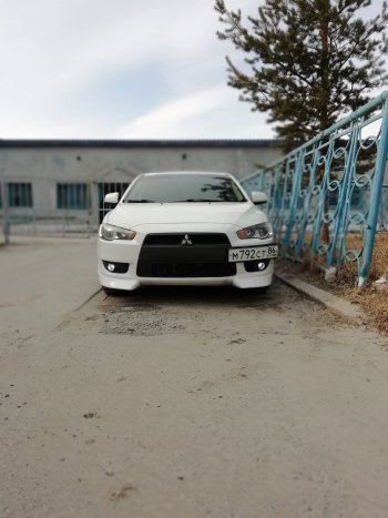 3 099 р. Клыки Evo на передний бампер автомобиля Mitsubishi Lancer 10 седан дорестайлинг (2007-2010) (Неокрашенные)  с доставкой в г. Горно‑Алтайск. Увеличить фотографию 7