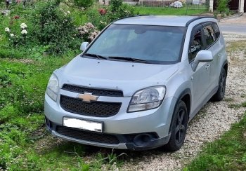 2 599 р. Дефлектор капота CA-Plastiс exclusive  Chevrolet Orlando (2011-2018) (Шелкография серебро)  с доставкой в г. Горно‑Алтайск. Увеличить фотографию 2