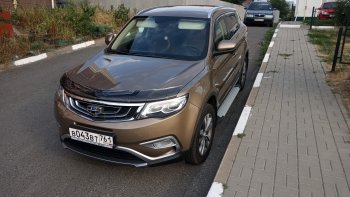 2 299 р. Дефлектор капота CA-Plastiс  Geely Atlas  NL3 (2016-2022) (Серия Art черная)  с доставкой в г. Горно‑Алтайск. Увеличить фотографию 4