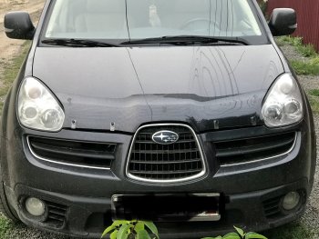 2 299 р. Дефлектор капота CA-Plastiс  Subaru Tribeca (2005-2007) (Шелкография черная)  с доставкой в г. Горно‑Алтайск. Увеличить фотографию 3