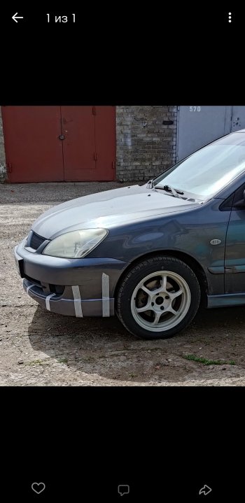 5 749 р. Накладка переднего бампера Sport 2.0 Mitsubishi Lancer 9 2-ой рестайлинг седан (2005-2009) (Неокрашенная)  с доставкой в г. Горно‑Алтайск. Увеличить фотографию 2