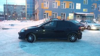 2 569 р. Пороги накладки Атланта  Chevrolet Lacetti  хэтчбек (2002-2013) (Неокрашенные)  с доставкой в г. Горно‑Алтайск. Увеличить фотографию 2