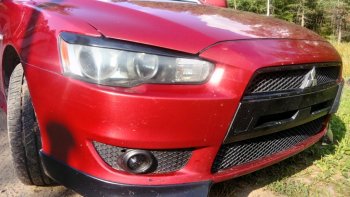 579 р. Реснички на фары Style Mitsubishi Lancer 10 CY седан рестайлинг (2011-2017) (Неокрашенные)  с доставкой в г. Горно‑Алтайск. Увеличить фотографию 5