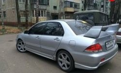 4 189 р. Накладка на задний бампер M-VRS Mitsubishi Lancer 9 2-ой рестайлинг седан (2005-2009) (Неокрашенная)  с доставкой в г. Горно‑Алтайск. Увеличить фотографию 2