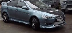 4 749 р. Пороги накладки Global-Tuning  Mitsubishi Lancer  10 (2007-2017) седан дорестайлинг, хэтчбэк дорестайлинг, седан рестайлинг, хэтчбек 5 дв рестайлинг (Неокрашенные)  с доставкой в г. Горно‑Алтайск. Увеличить фотографию 4