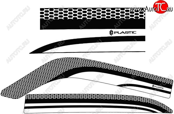 2 079 р. Дефлектора окон CA-Plastic ГАЗ 31105 Волга дорестайлинг (2003-2007) (Серия Art белая, Без хром.молдинга)  с доставкой в г. Горно‑Алтайск