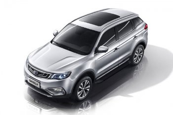 Пороги алюминиевые Slitkoff Geely Atlas Pro NL3 (2019-2024)