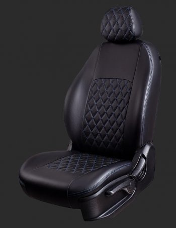 Чехлы для сидений Lord Autofashion Турин Ромб (экокожа, спинка 60/40, 2 Г-образных подголовника) Geely Coolray SX11 дорестайлинг (2018-2023)