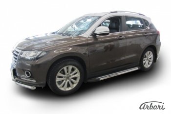 12 509 р. Порожки для ног Arbori Luxe Black Haval H2 (2014-2021)  с доставкой в г. Горно‑Алтайск. Увеличить фотографию 1