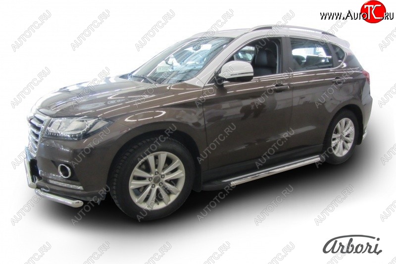 12 509 р. Порожки для ног Arbori Luxe Black Haval H2 (2014-2021)  с доставкой в г. Горно‑Алтайск