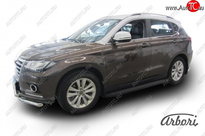 11 609 р. Порожки для ног Arbori Optima Black Haval H2 (2014-2021)  с доставкой в г. Горно‑Алтайск