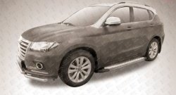 17 399 р. Алюминиевые пороги Slitkoff Standart Silver  Haval H2 (2014-2021)  с доставкой в г. Горно‑Алтайск. Увеличить фотографию 2