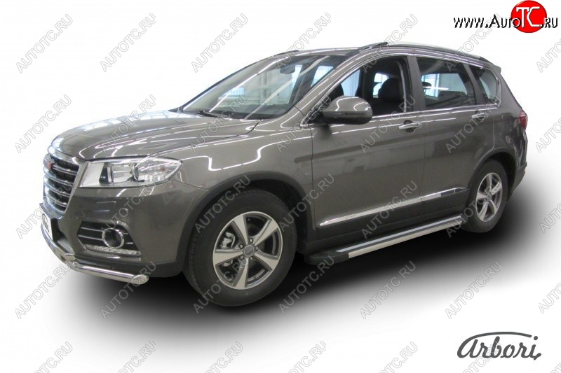 12 509 р. Порожки для ног Arbori Luxe Black Haval H6 (2013-2020)  с доставкой в г. Горно‑Алтайск