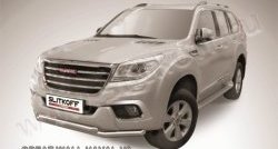 Двойная защита переднего бампера из труб диаметром по 57 мм Slitkoff Haval (Хавал) H9 (Н9) (2015-2017) дорестайлинг