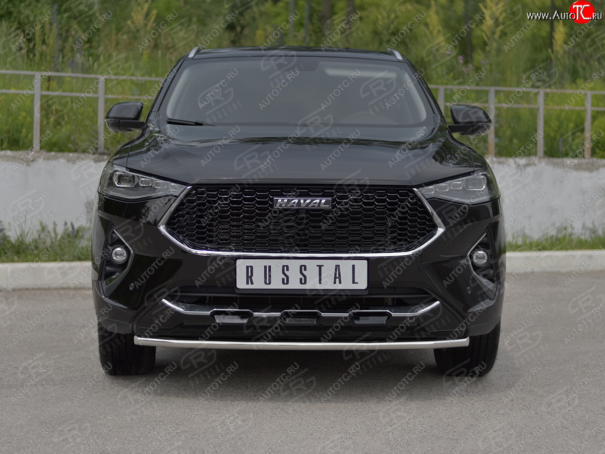 9 699 р. Защита переднего бампера (Ø42 мм, нержавейка, 4WD) SLITKOFF  Haval F7x (2019-2022)  дорестайлинг  с доставкой в г. Горно‑Алтайск