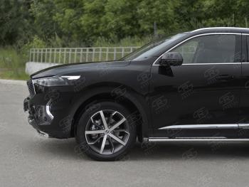 9 699 р. Защита переднего бампера (Ø42 мм, нержавейка, 4WD) SLITKOFF  Haval F7x (2019-2022)  дорестайлинг  с доставкой в г. Горно‑Алтайск. Увеличить фотографию 4