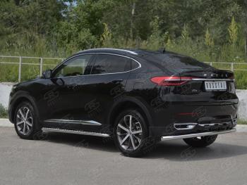 12 849 р. Защита заднего бампера (Ø63 мм, нержавейка) SLITKOFF  Haval F7x (2019-2022)  дорестайлинг  с доставкой в г. Горно‑Алтайск. Увеличить фотографию 3