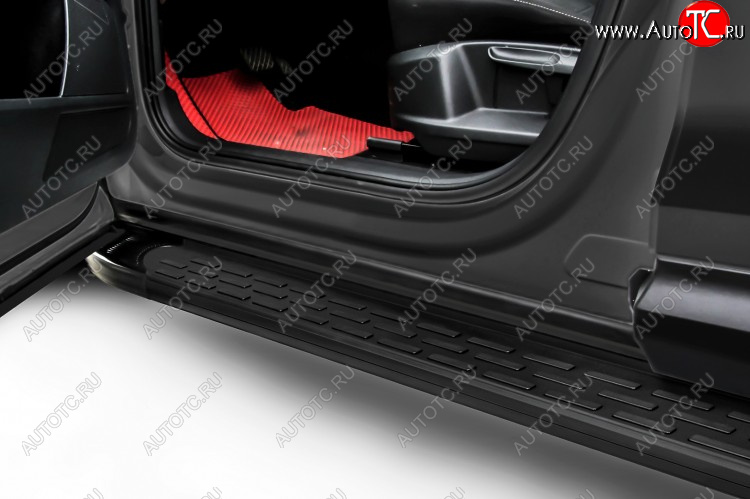 24 999 р. Пороги алюминиевые Slitkoff Premium Haval F7x  дорестайлинг (2019-2022) (Black)  с доставкой в г. Горно‑Алтайск