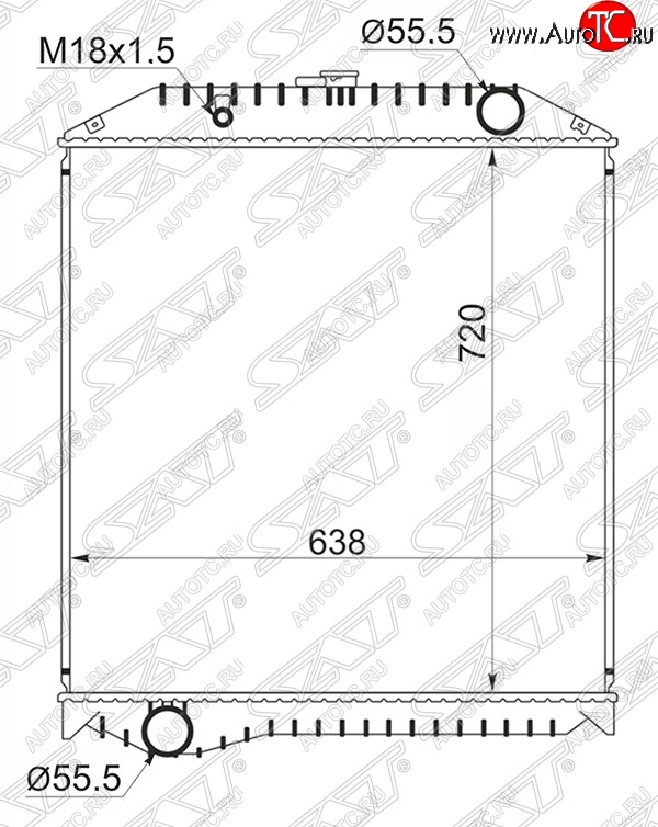 15 899 р. Радиатор двигателя SAT (пластинчатый, МКПП)  Hino 500 - Ranger  5  с доставкой в г. Горно‑Алтайск