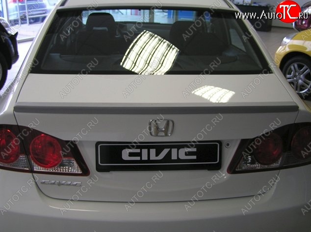 4 149 р. Лип спойлер CT Honda Civic FD седан дорестайлинг (2005-2008) (Неокрашенный)  с доставкой в г. Горно‑Алтайск