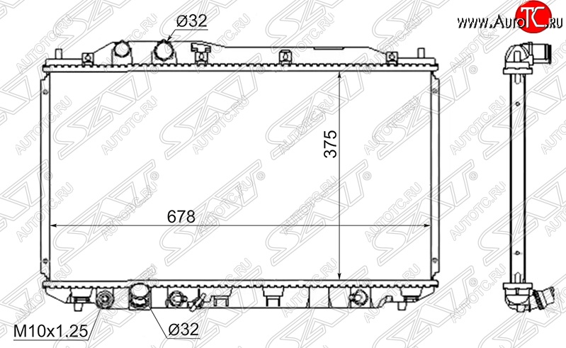 7 299 р. Радиатор двигателя SAT (пластинчатый, МКПП/АКПП, quick fit) Honda Civic FD седан дорестайлинг (2005-2008)  с доставкой в г. Горно‑Алтайск