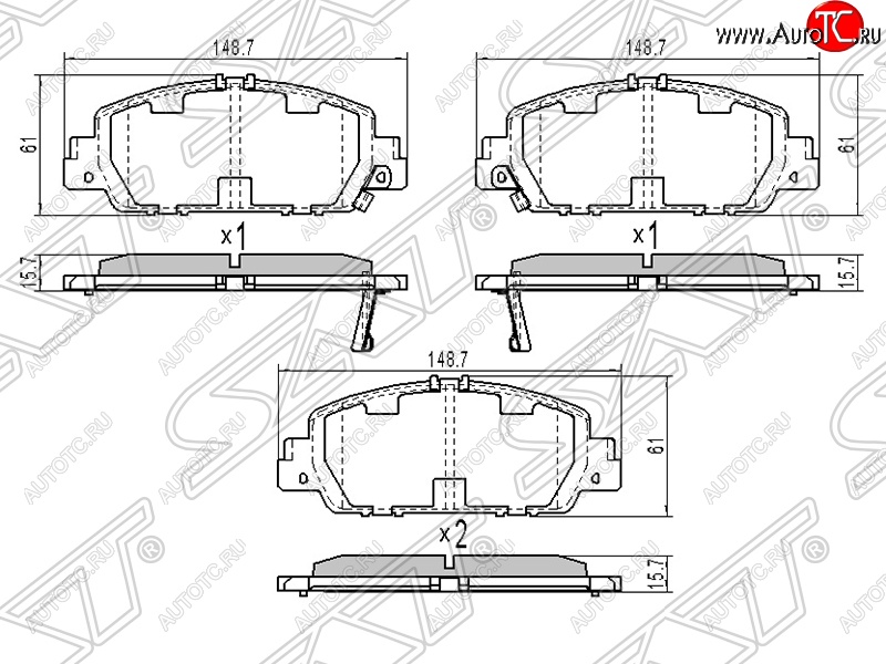 1 699 р. Колодки тормозные SAT (передние) Honda Accord CU седан дорестайлинг (2008-2011)  с доставкой в г. Горно‑Алтайск