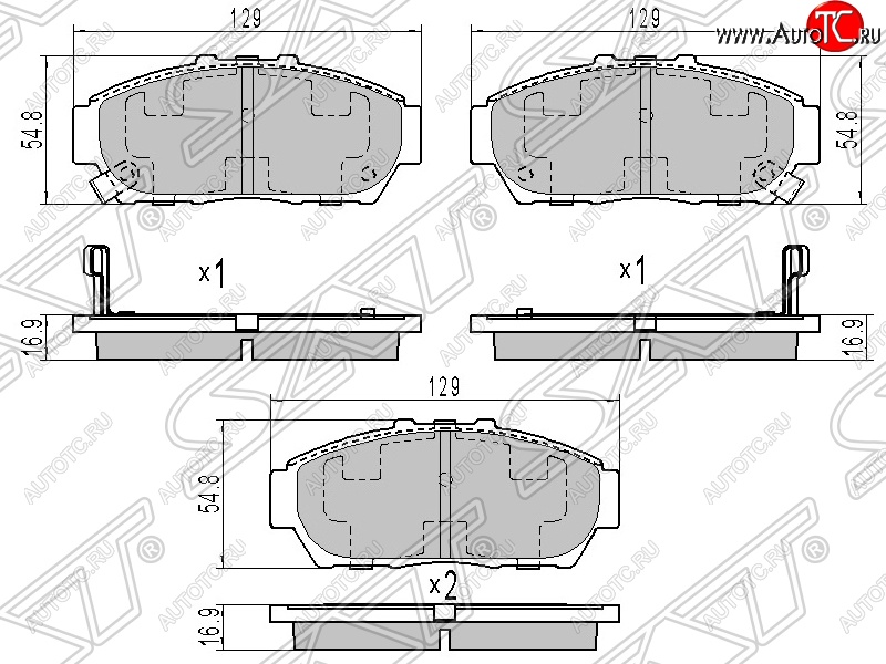 1 289 р. Колодки тормозные передние SAT  Honda Integra  DB6,DB7,DB8,DB9 (1993-1995) седан дорестайлинг  с доставкой в г. Горно‑Алтайск