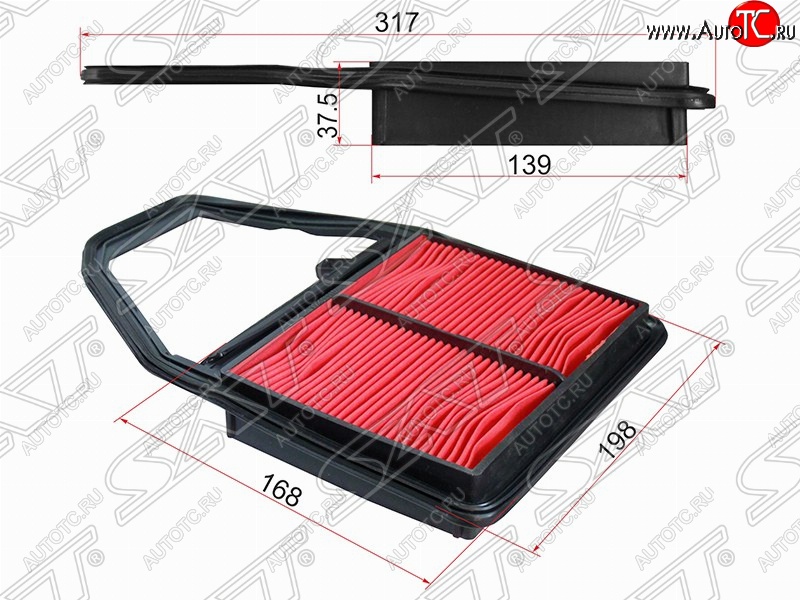 389 р. Фильтр воздушный двигателя SAT  Honda Civic (ES,  EP,  EU,  FD,  FK,FN), Edix, FR-V, Stream (1 RN1,RN3,  1 RN2,RN4, RN1, RN3, RN5)  с доставкой в г. Горно‑Алтайск