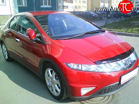 2 069 р. Дефлектор капота NovLine Honda Civic FK,FN хэтчбэк 5 дв. дорестайлинг (2005-2008)  с доставкой в г. Горно‑Алтайск