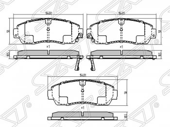 Колодки тормозные передние SAT Honda (Хонда) CR-V (СР-В)  RE1,RE2,RE3,RE4,RE5,RE7 (2007-2012) RE1,RE2,RE3,RE4,RE5,RE7 дорестайлинг, рестайлинг