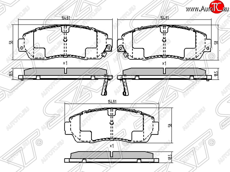 1 499 р. Колодки тормозные передние SAT  Honda CR-V  RE1,RE2,RE3,RE4,RE5,RE7 (2007-2012) дорестайлинг, рестайлинг  с доставкой в г. Горно‑Алтайск