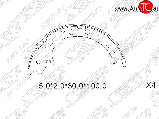 1 649 р. Колодки ручного тормоза SAT Honda CR-V RE1,RE2,RE3,RE4,RE5,RE7 рестайлинг (2009-2012)  с доставкой в г. Горно‑Алтайск