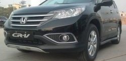 9 749 р. Накладка на передний бампер CT Honda CR-V RM1,RM3,RM4 дорестайлинг (2012-2015) (Неокрашенная)  с доставкой в г. Горно‑Алтайск. Увеличить фотографию 2