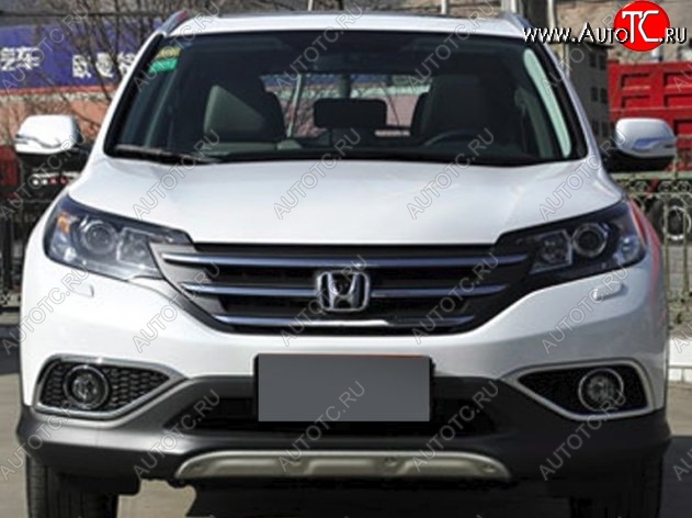 9 749 р. Накладка на передний бампер CT Honda CR-V RM1,RM3,RM4 дорестайлинг (2012-2015) (Неокрашенная)  с доставкой в г. Горно‑Алтайск