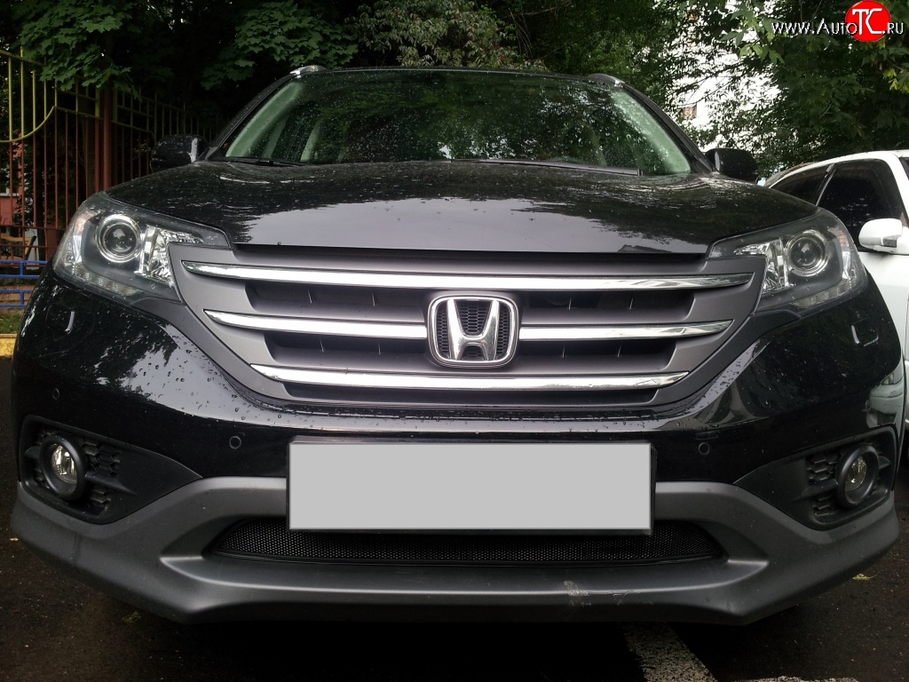 1 469 р. Сетка на бампер (2.0) Russtal (черная)  Honda CR-V  RM1,RM3,RM4 (2012-2015) дорестайлинг  с доставкой в г. Горно‑Алтайск