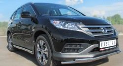 13 999 р. Защита переднего бампера (2 трубыØ42 мм, нержавейка) SLITKOFF  Honda CR-V  RM1,RM3,RM4 (2012-2015) дорестайлинг  с доставкой в г. Горно‑Алтайск. Увеличить фотографию 3