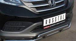 17 999 р. Защита переднего бампера (2 трубыØ63 и 42 мм, нержавейка) SLITKOFF  Honda CR-V  RM1,RM3,RM4 (2012-2015) дорестайлинг  с доставкой в г. Горно‑Алтайск. Увеличить фотографию 2