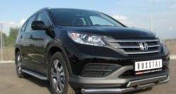 17 999 р. Защита переднего бампера (2 трубыØ63 и 42 мм, нержавейка) SLITKOFF  Honda CR-V  RM1,RM3,RM4 (2012-2015) дорестайлинг  с доставкой в г. Горно‑Алтайск. Увеличить фотографию 4