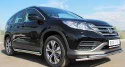 33 899 р. Защита порогов из круглой трубы диаметром 42 мм SLITKOFF Honda CR-V RM1,RM3,RM4 дорестайлинг (2012-2015)  с доставкой в г. Горно‑Алтайск. Увеличить фотографию 4