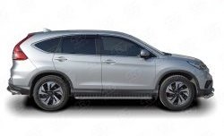 20 749 р. Широкая защита порогов Russtal Honda CR-V RM1,RM3,RM4 дорестайлинг (2012-2015) (Защита порогов с со скосами на торцах (вариант 1))  с доставкой в г. Горно‑Алтайск. Увеличить фотографию 2