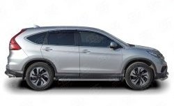 20 749 р. Широкая защита порогов Russtal Honda CR-V RM1,RM3,RM4 дорестайлинг (2012-2015) (Защита порогов с со скосами на торцах (вариант 1))  с доставкой в г. Горно‑Алтайск. Увеличить фотографию 3